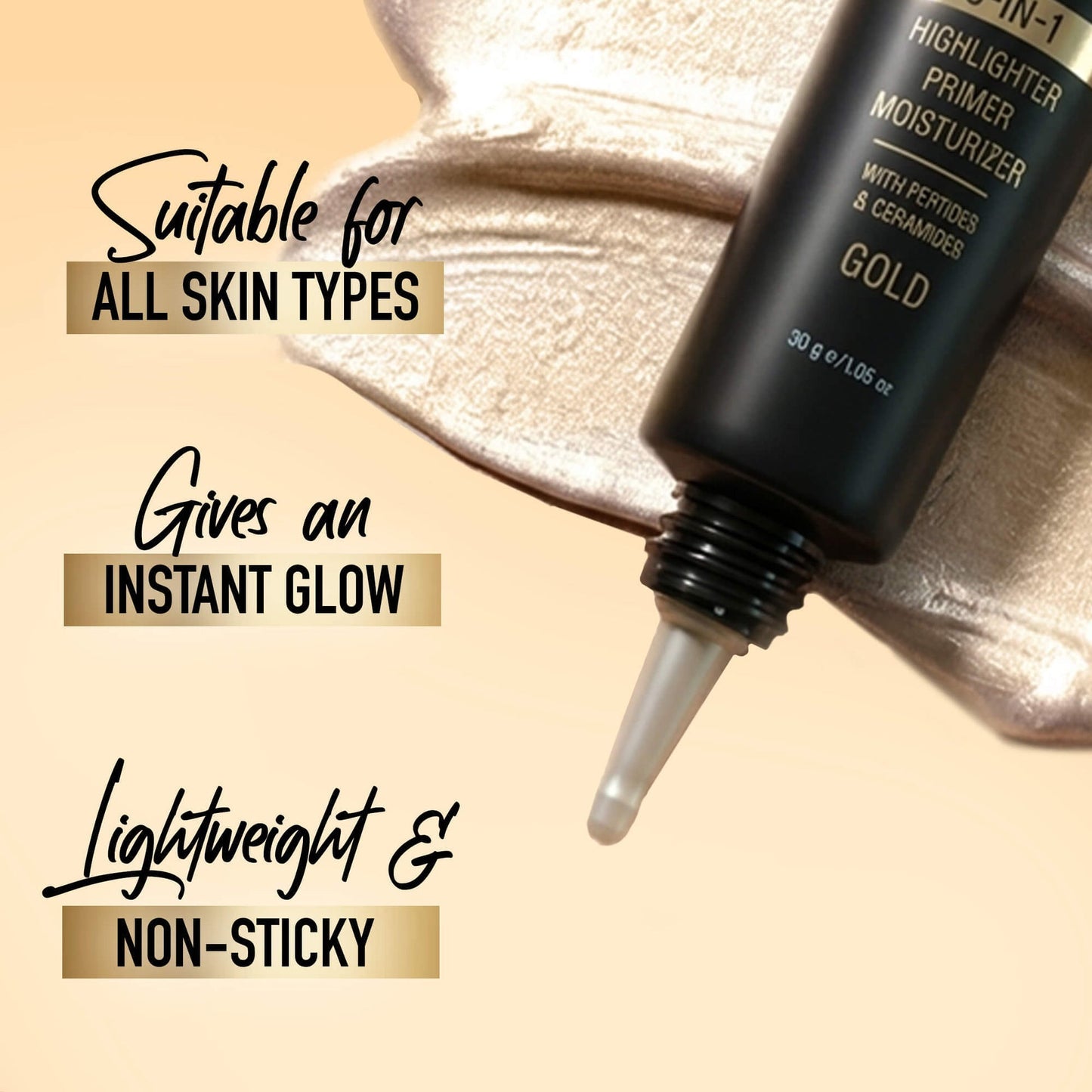 RENEE Yours Truly Strobe Cream | 3-In-1 Highlighter, Primer & Moisturiser, 30g